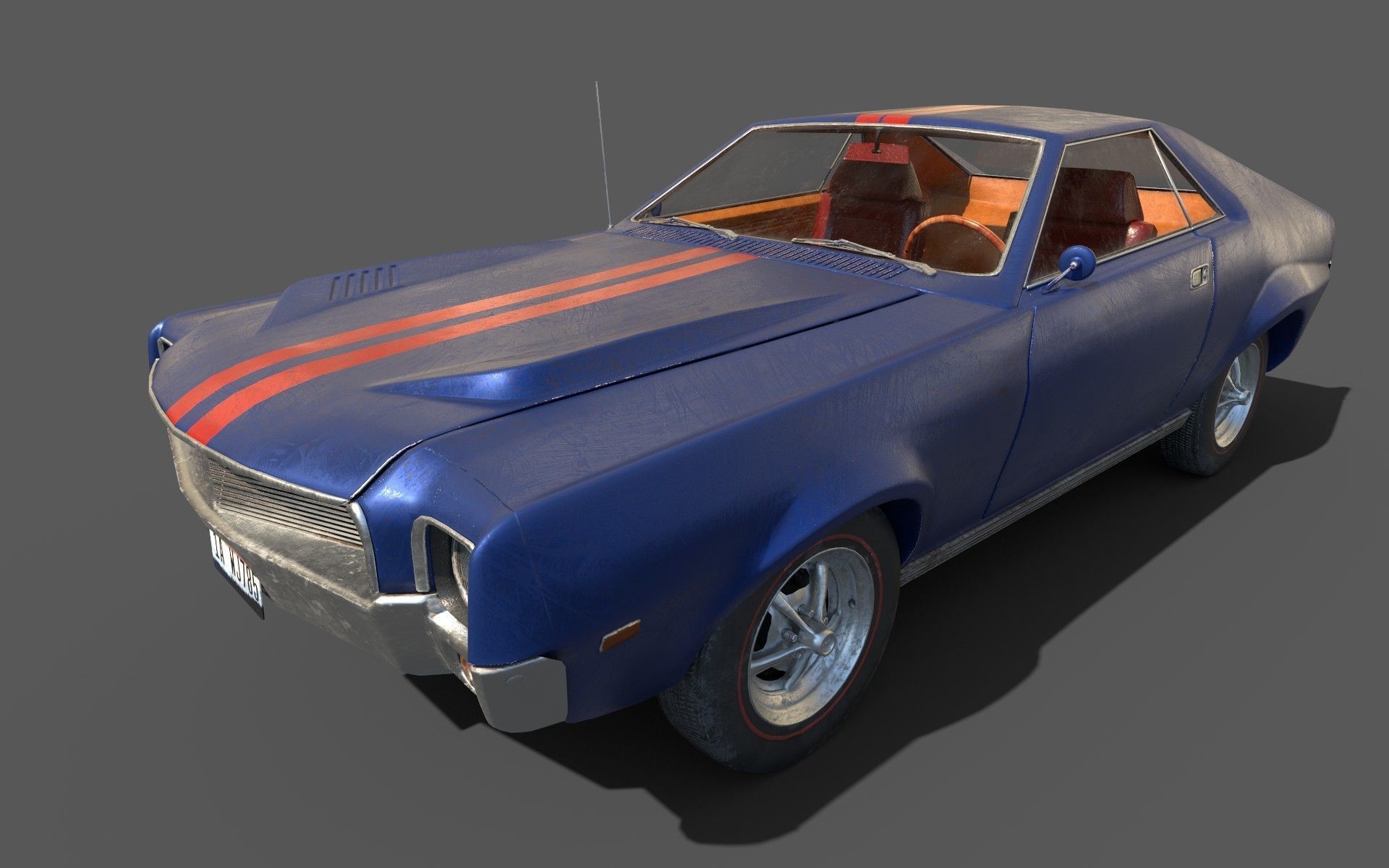 AMC AMX 1968 Low-poly 3D model_3