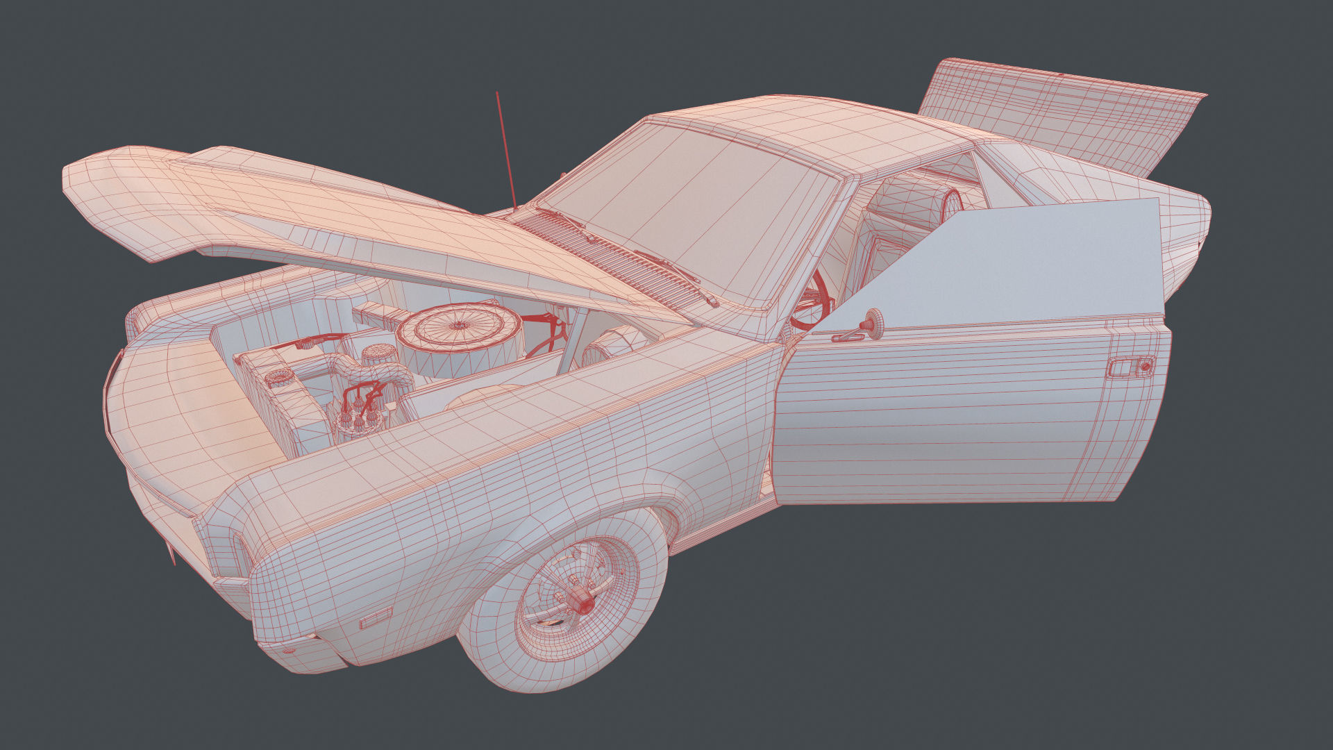 AMC AMX 1968 Low-poly 3D model_11