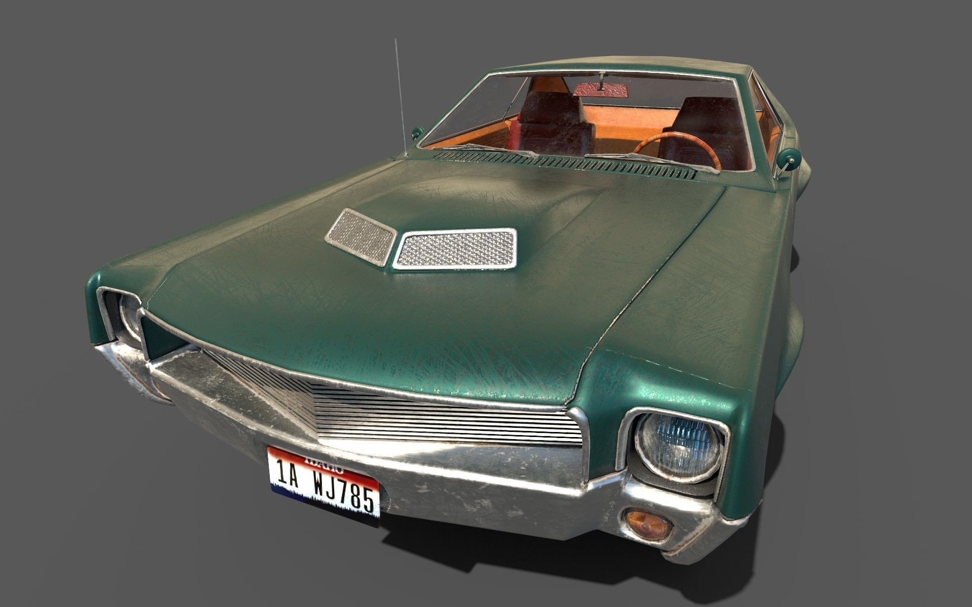 AMC AMX 1968 Low-poly 3D model_5