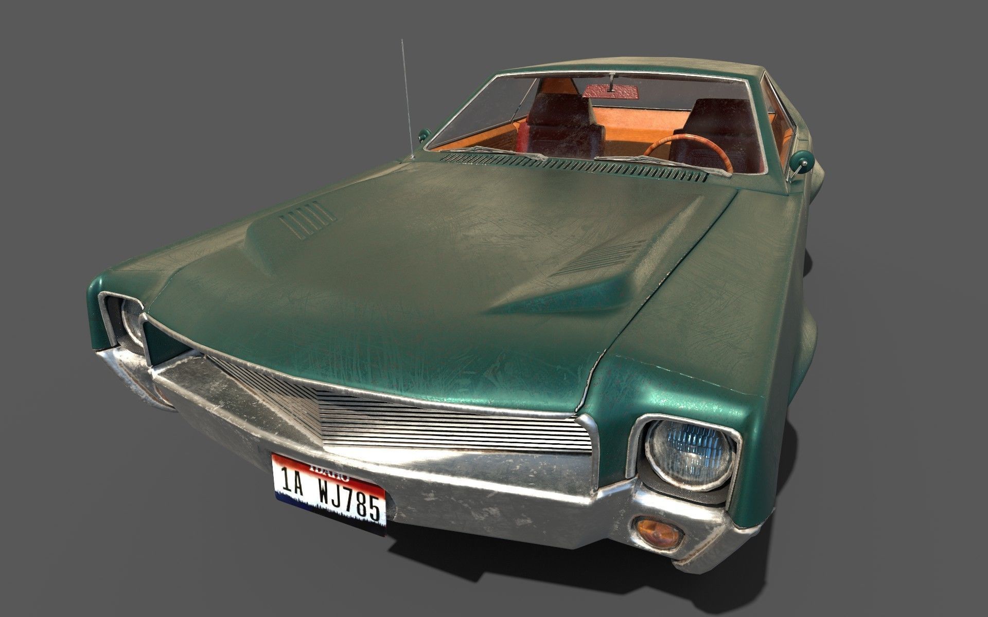 AMC AMX 1968 Low-poly 3D model_4