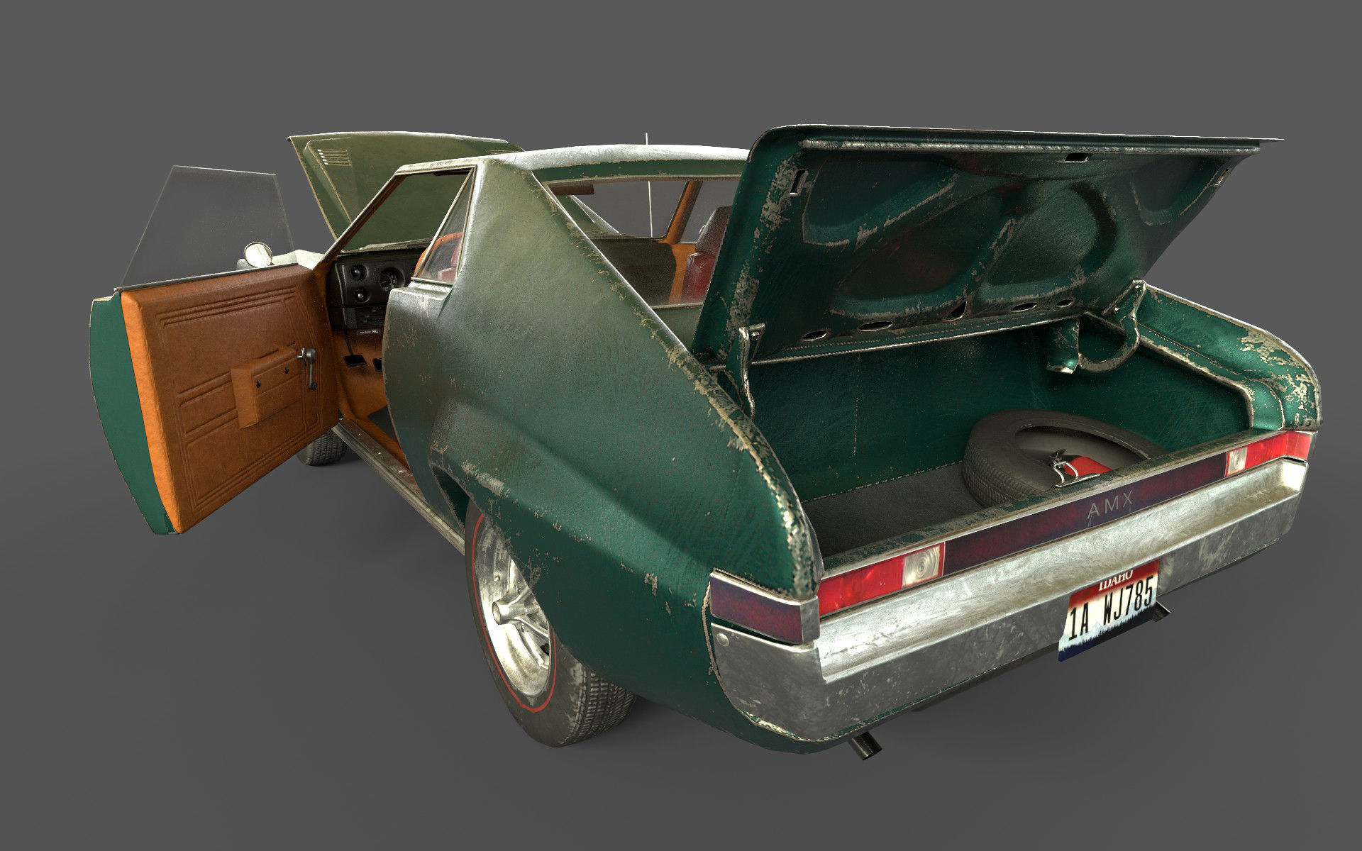 AMC AMX 1968 Low-poly 3D model_9