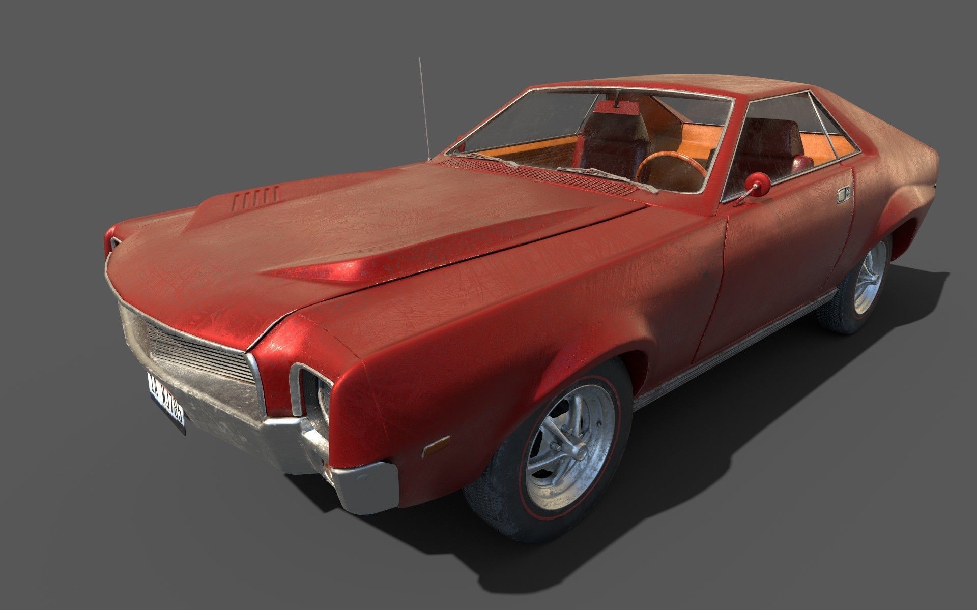AMC AMX 1968 Low-poly 3D model_2