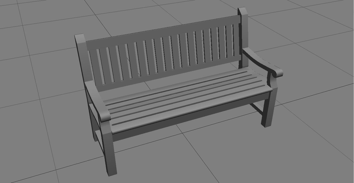 Garden Bench 3D Model Low-poly 3D model_11