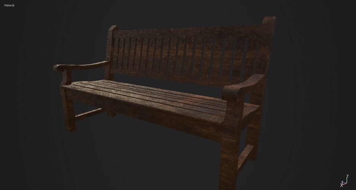 Garden Bench 3D Model Low-poly 3D model_16