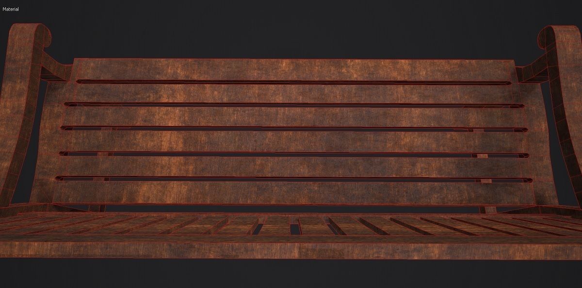 Garden Bench 3D Model Low-poly 3D model_9