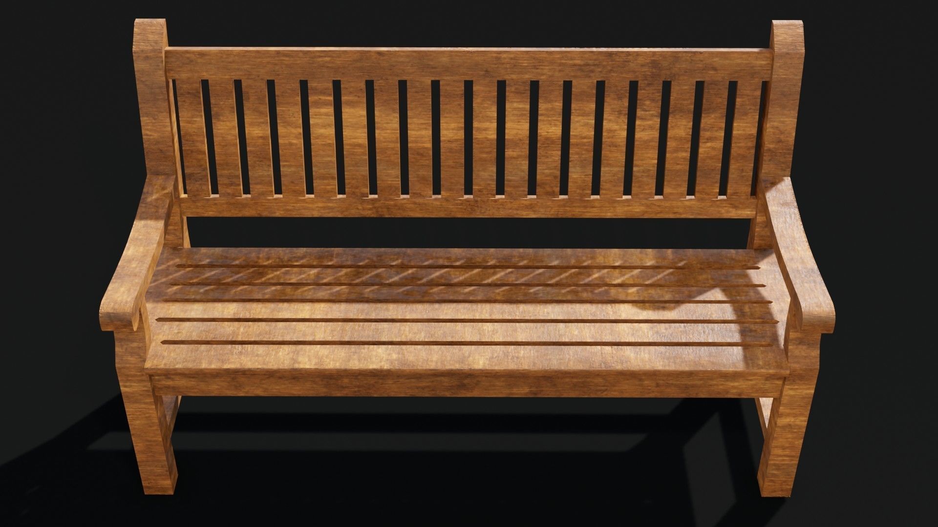 Garden Bench 3D Model Low-poly 3D model_3