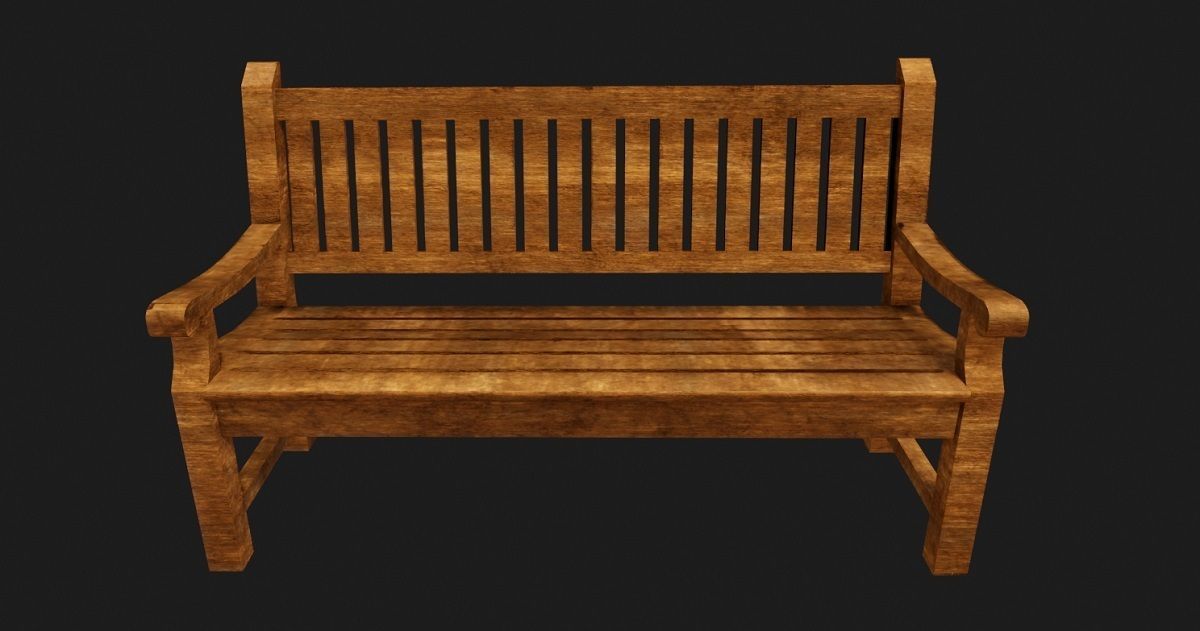 Garden Bench 3D Model Low-poly 3D model_10