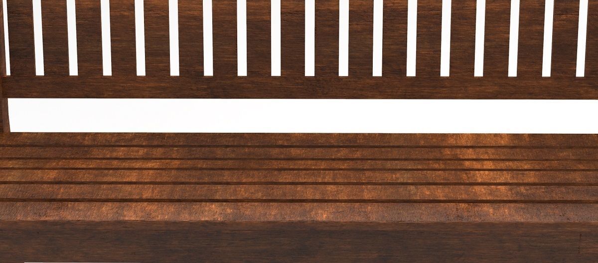 Garden Bench 3D Model Low-poly 3D model_1