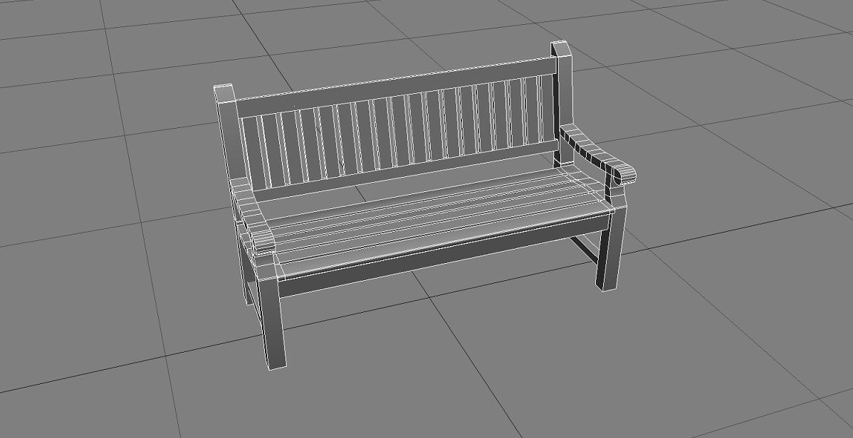 Garden Bench 3D Model Low-poly 3D model_8