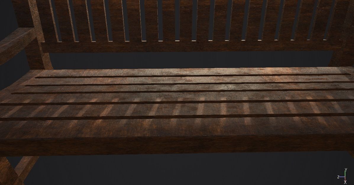 Garden Bench 3D Model Low-poly 3D model_7