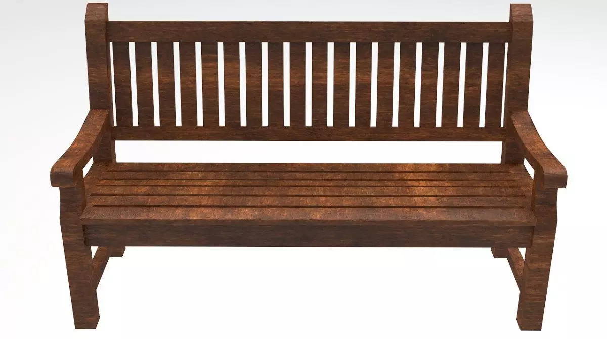 Garden Bench 3D Model Low-poly 3D model_0