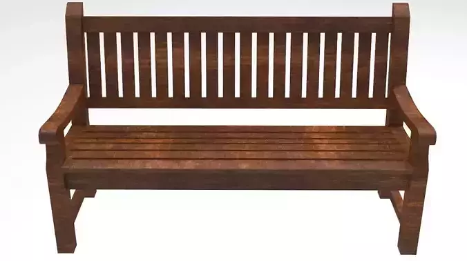 Garden Bench 3D Model Low-poly 3D model