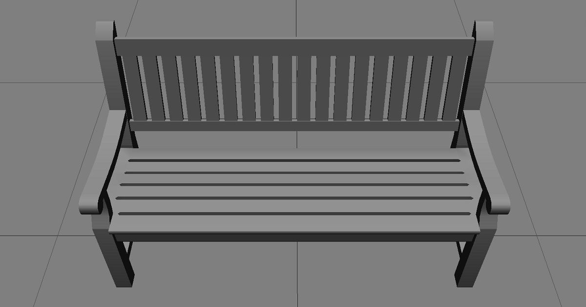 Garden Bench 3D Model Low-poly 3D model_12