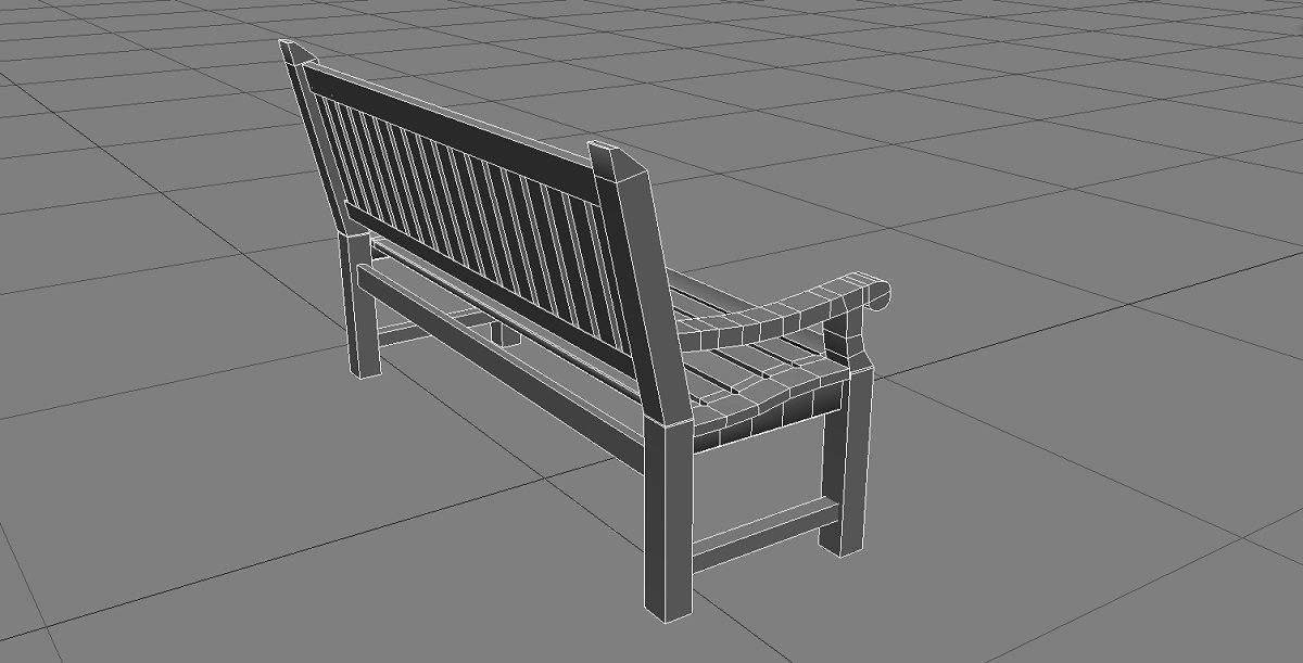Garden Bench 3D Model Low-poly 3D model_13