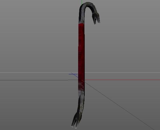 Crowbar hook 3D model_2