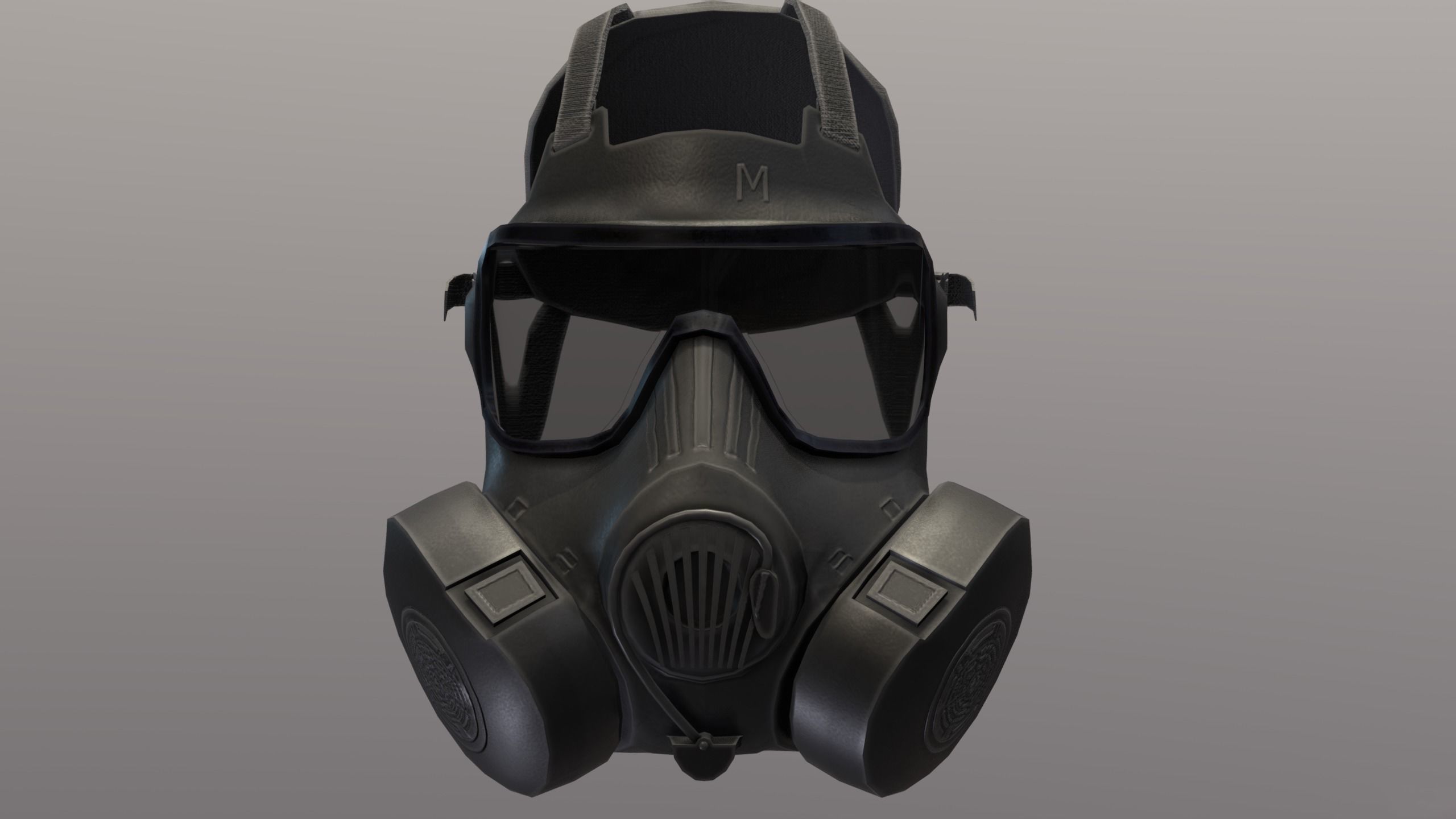 M50 Gasmask Low-poly 3D model_4