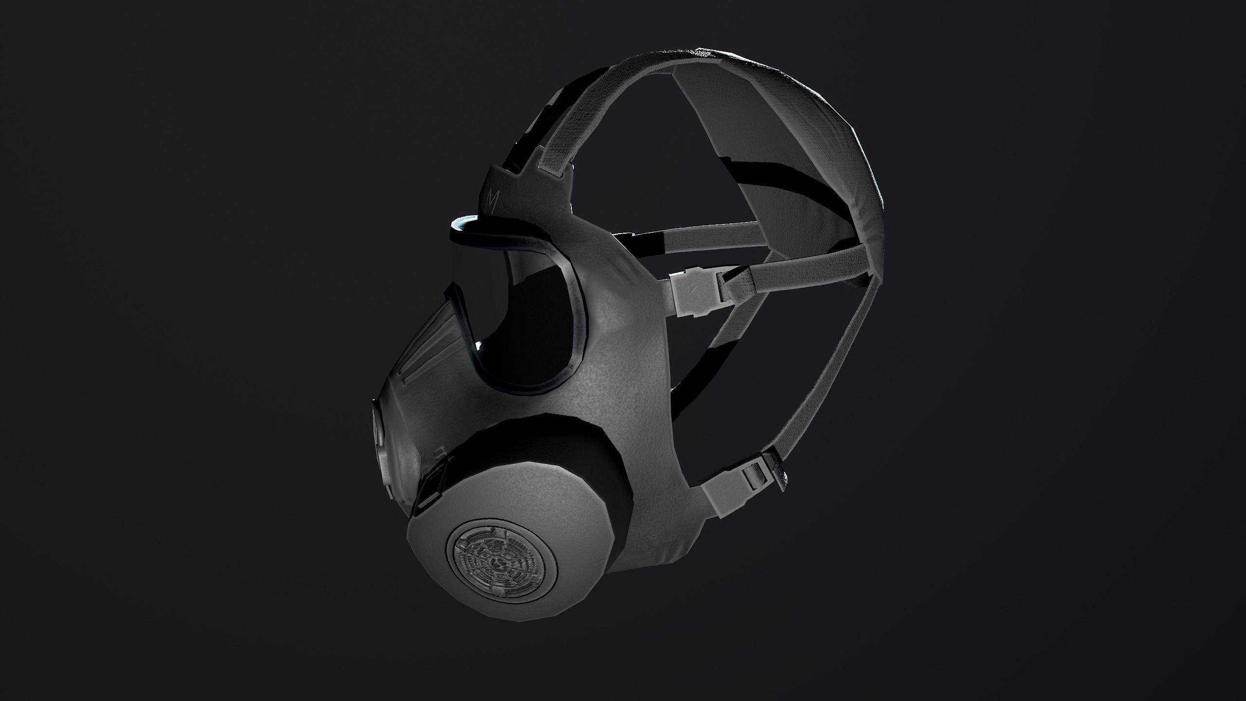 M50 Gasmask Low-poly 3D model_11