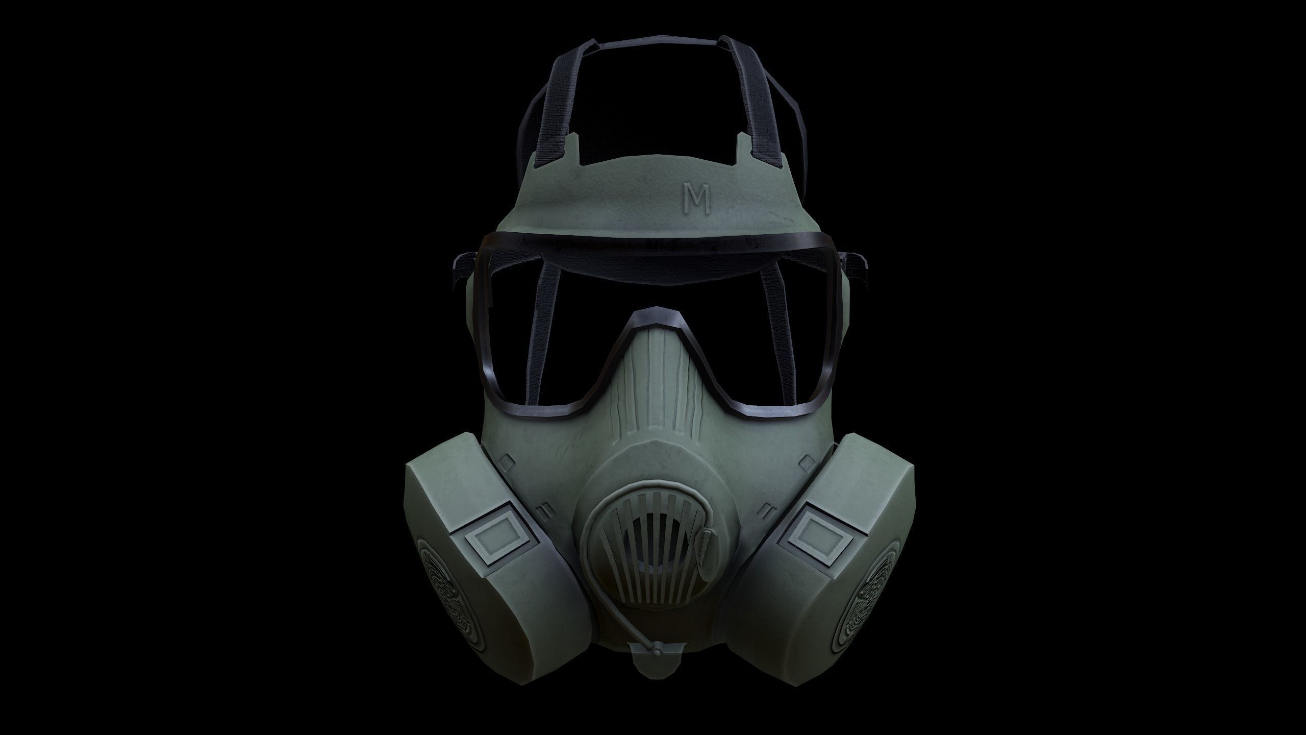 M50 Gasmask Low-poly 3D model_8