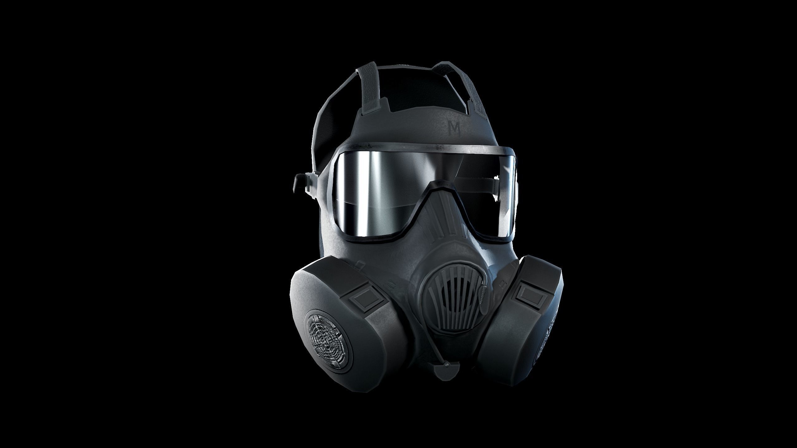 M50 Gasmask Low-poly 3D model_5
