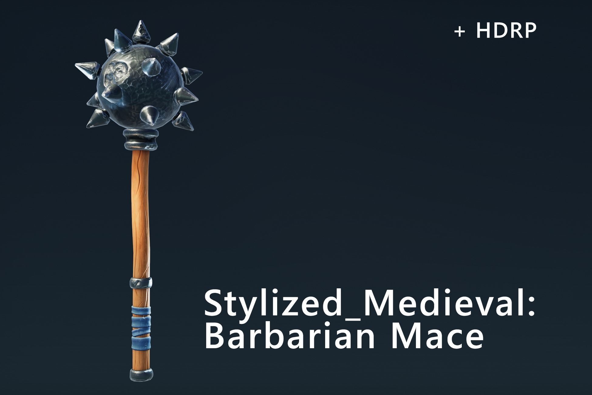 Stylized Barbarian Mace Low-poly 3D model