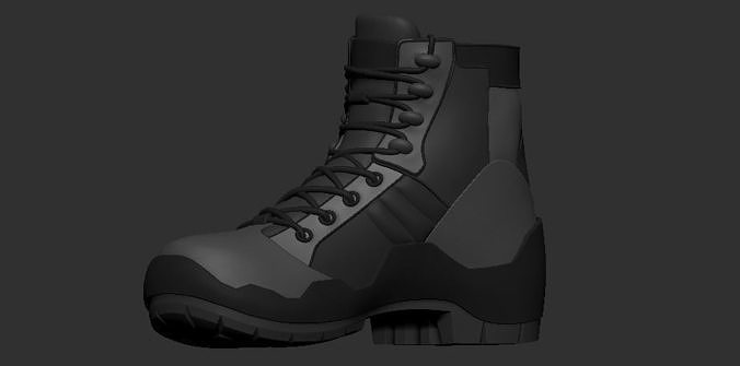 Soldier boots - high mesh 3D model