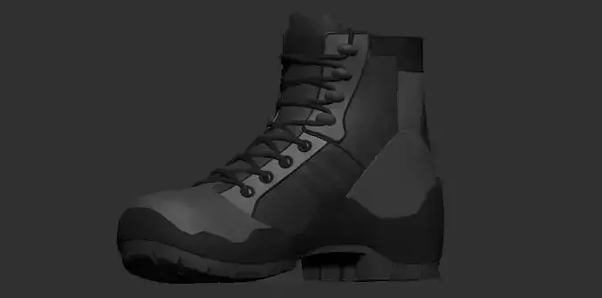 Soldier boots - high mesh 3D model