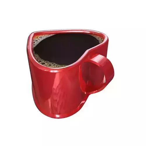 Heart Shaped Coffee Cup 3D model