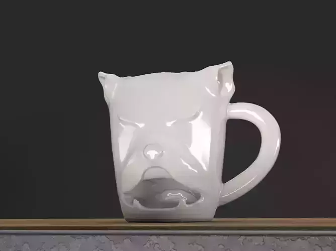 wolf cup with cookie hole 3D print model 