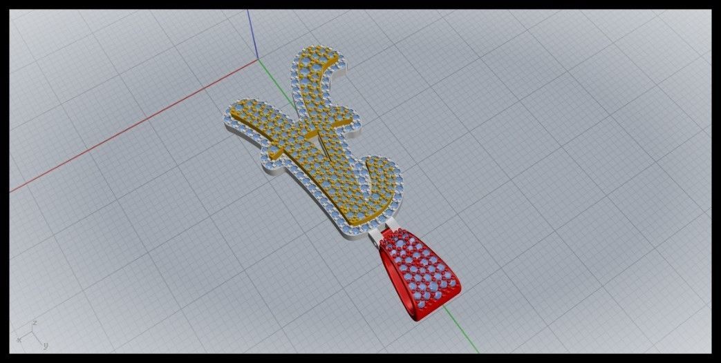A CURVED FONT  PENDANT  3D print model_4