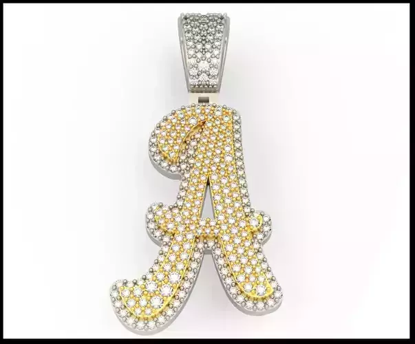A CURVED FONT  PENDANT  3D print model