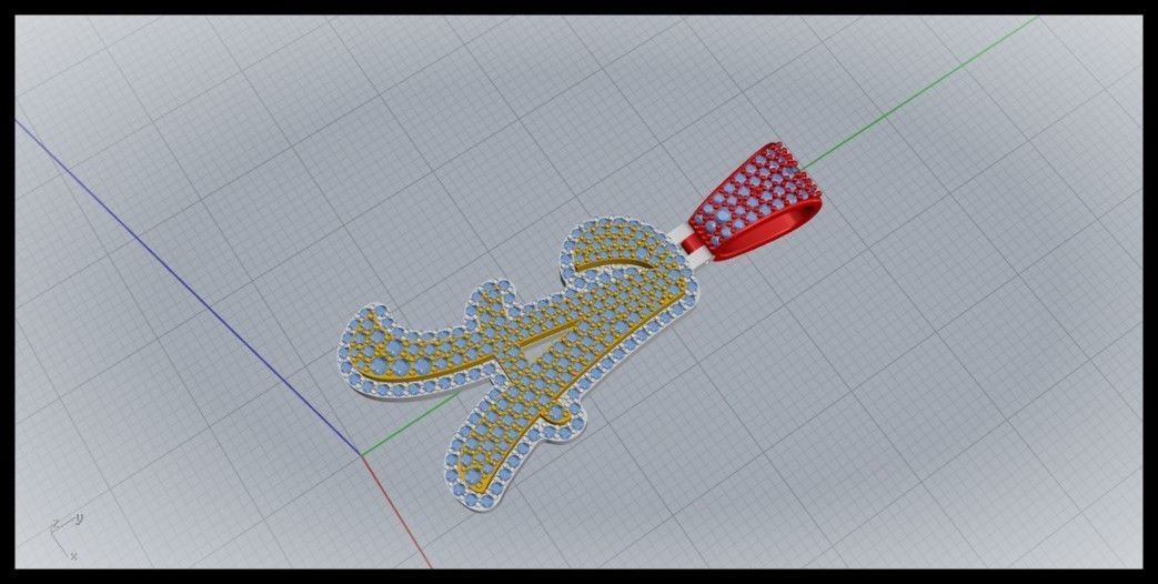 A CURVED FONT  PENDANT  3D print model_5