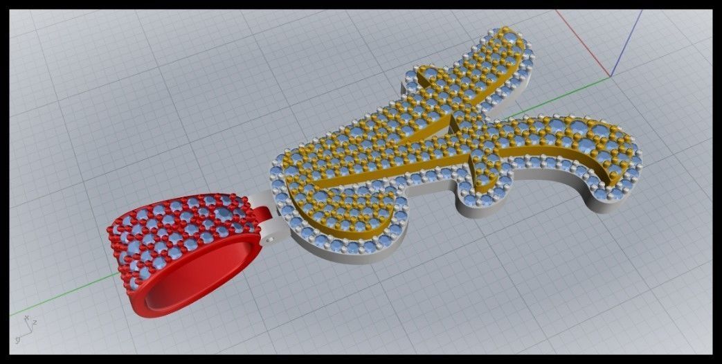 A CURVED FONT  PENDANT  3D print model_3