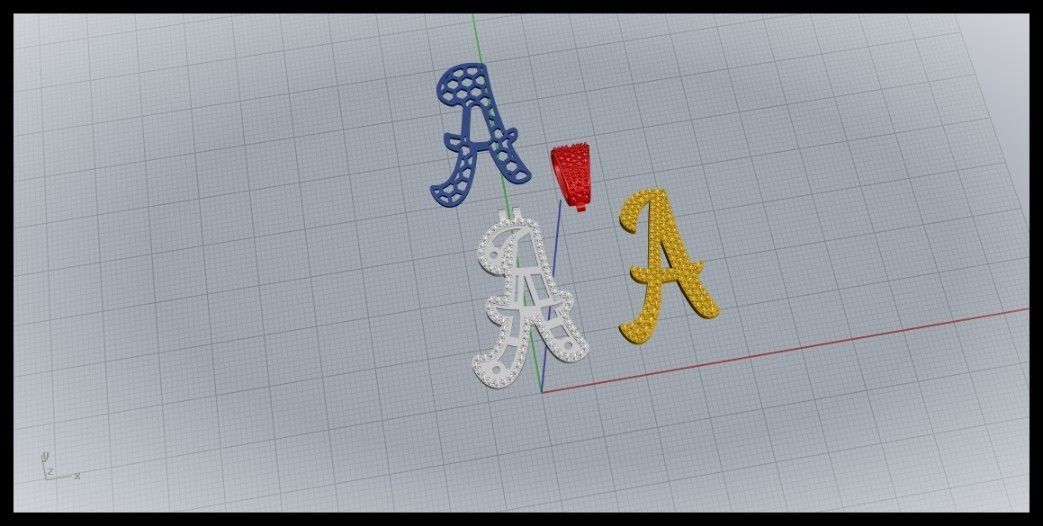 A CURVED FONT  PENDANT  3D print model_9