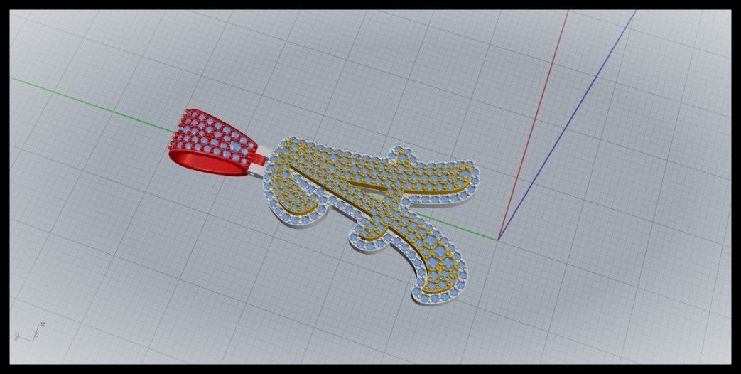 A CURVED FONT  PENDANT  3D print model_2