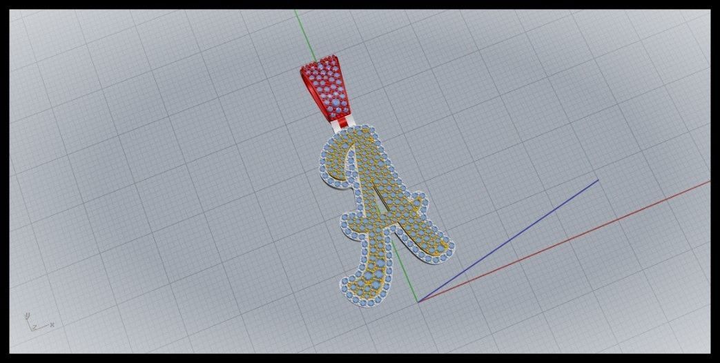 A CURVED FONT  PENDANT  3D print model_1