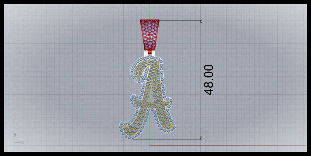 A CURVED FONT  PENDANT  3D print model_6