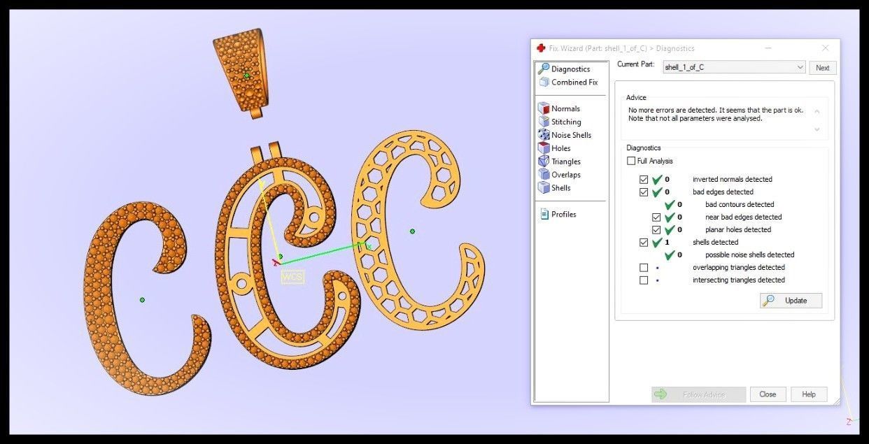 C CURVED FONT PENDANT 3D print model_11