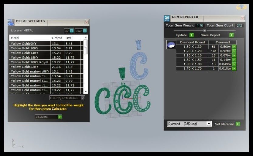 C CURVED FONT PENDANT 3D print model_10