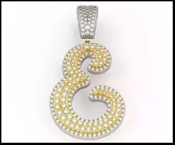 E CURVED FONT PENDANT 3D print model