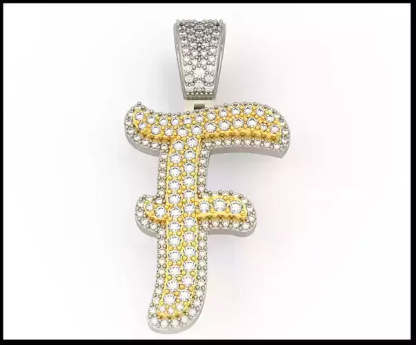 F CURVED FONT PENDANT 3D print model