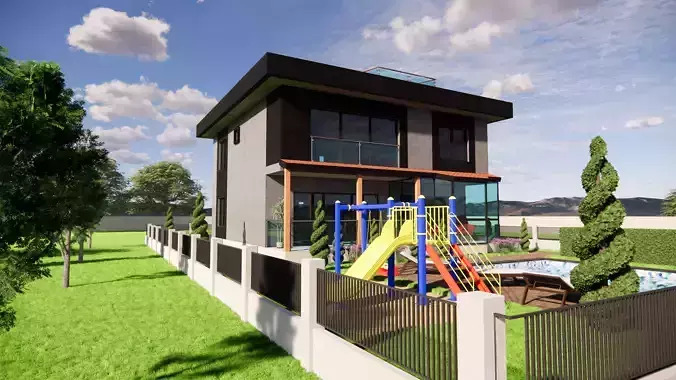 3d villa SKETCHUP 2020