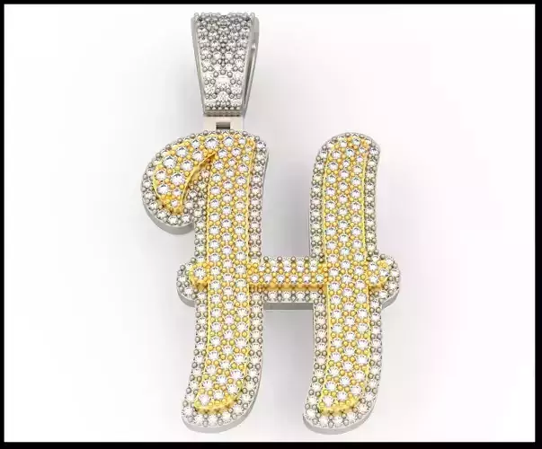 H CURVED FONT PENDANT 3D print model