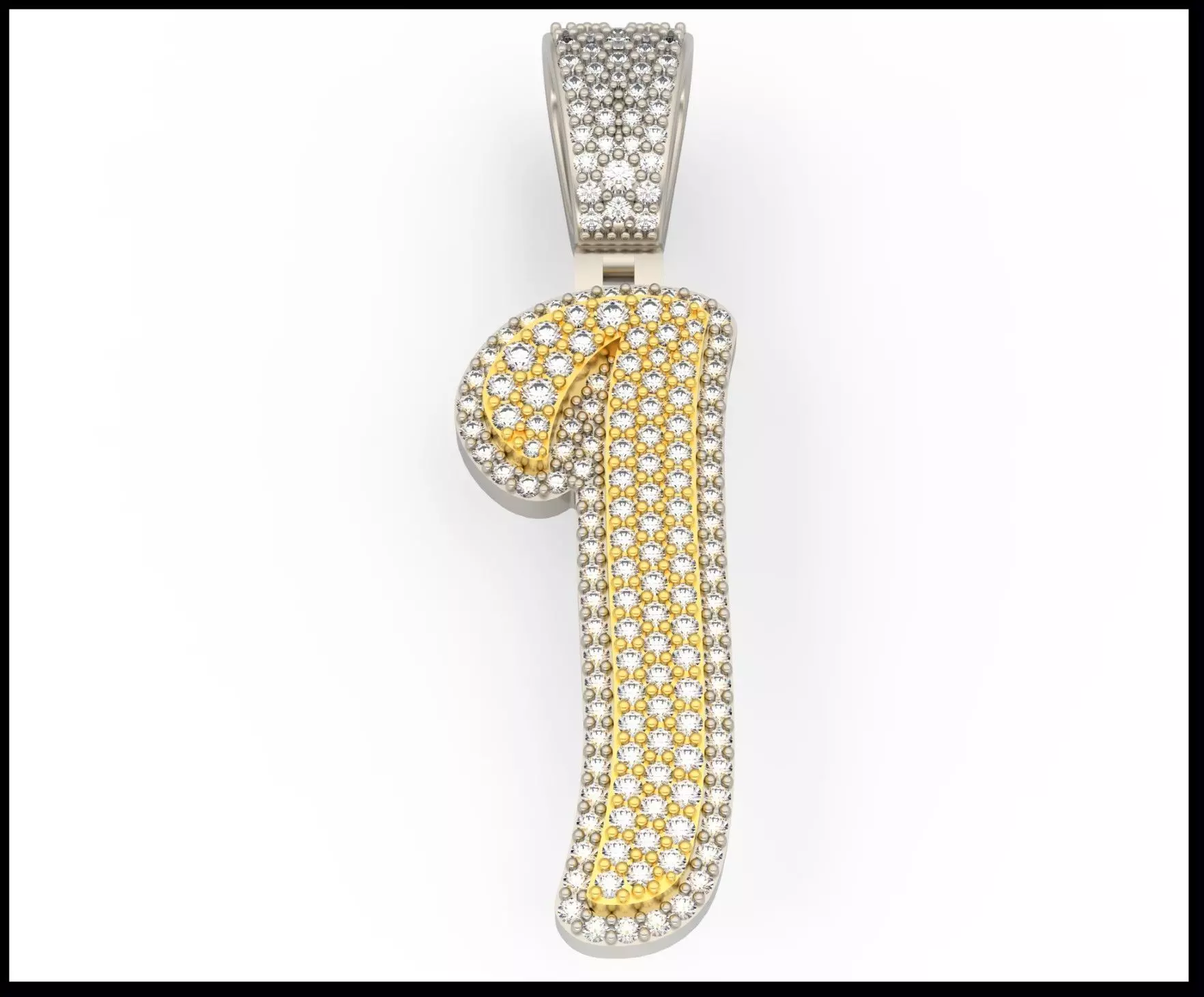 I CURVED FONT PENDANT 3D print model