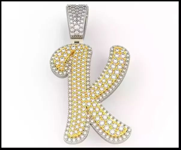 K CURVED FONT PENDANT 3D print model