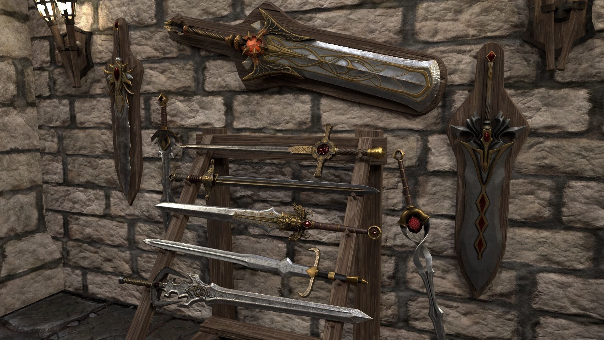 Sword Fantasy Low-poly 3D model Low-poly 3D model_6