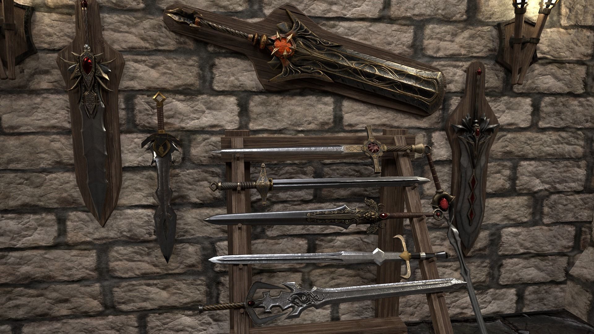 Sword Fantasy Low-poly 3D model Low-poly 3D model_5