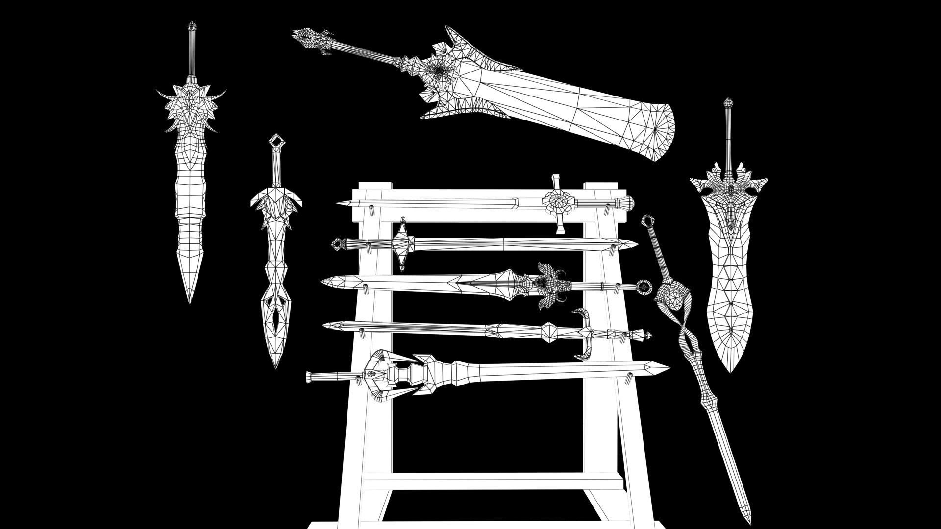 Sword Fantasy Low-poly 3D model Low-poly 3D model_10