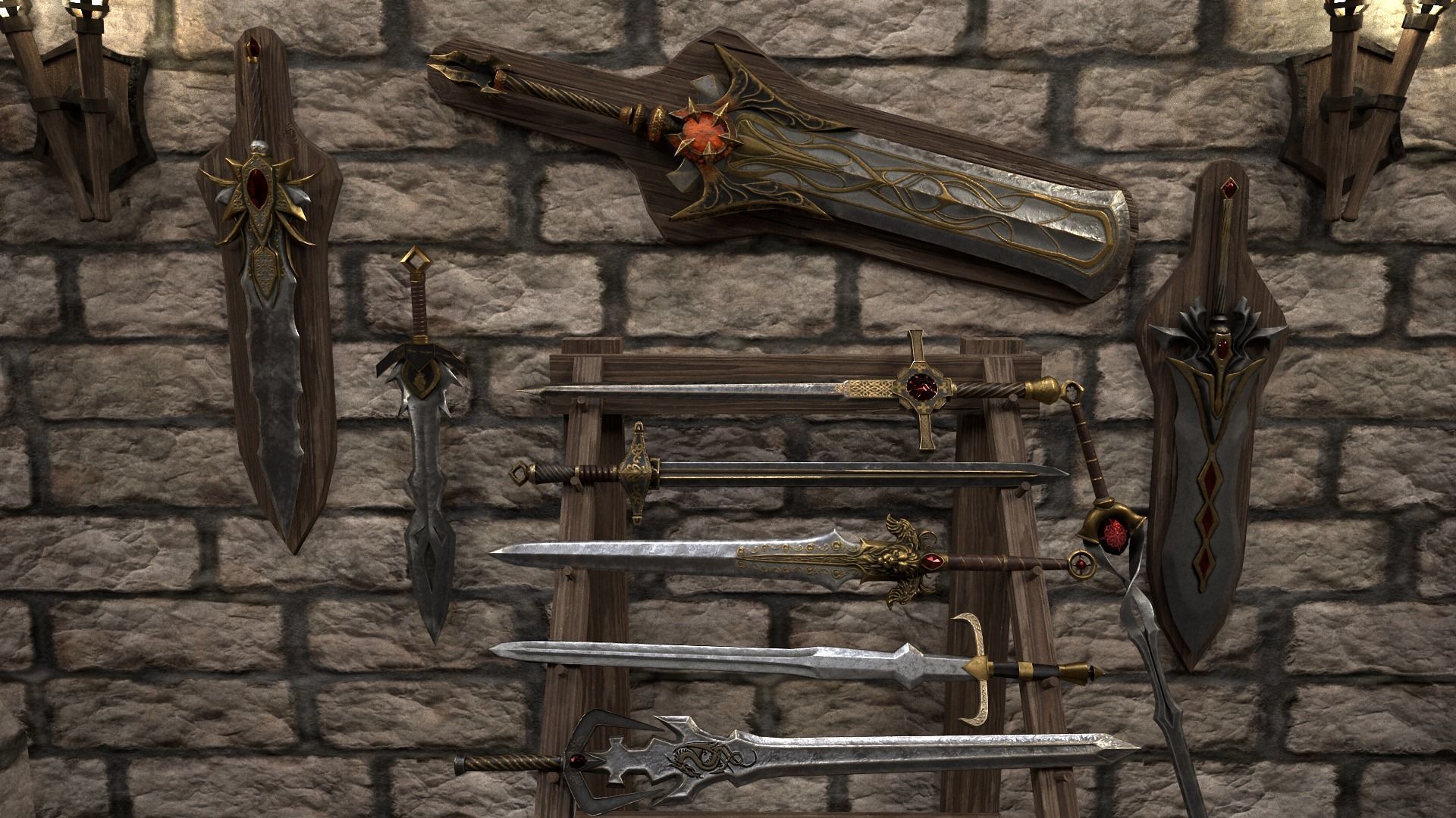 Sword Fantasy Low-poly 3D model Low-poly 3D model_4