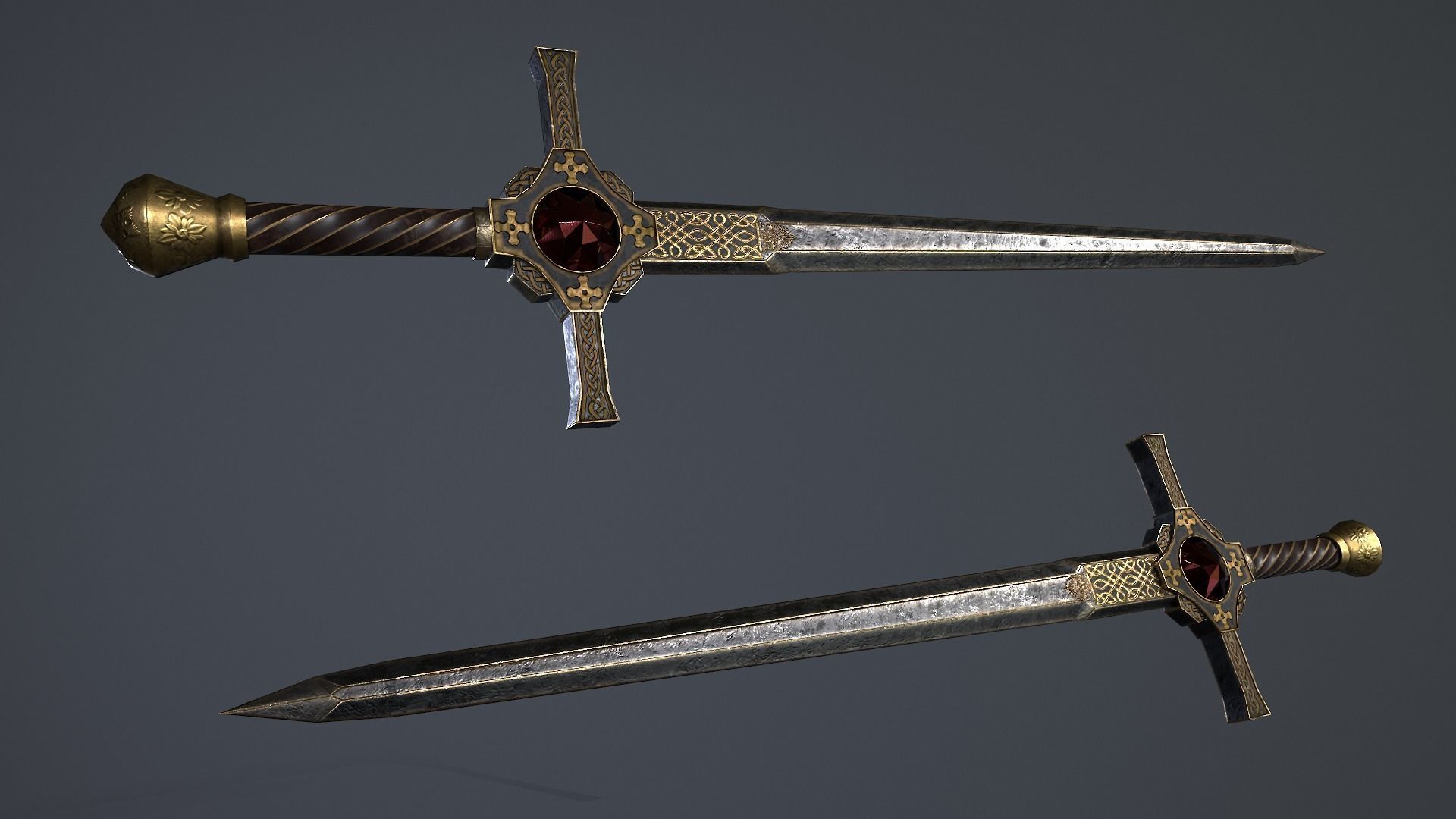 Sword Fantasy Low-poly 3D model Low-poly 3D model_7