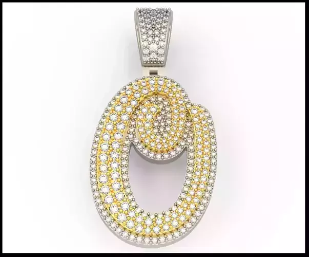 O CURVED FONT PENDANT 3D print model